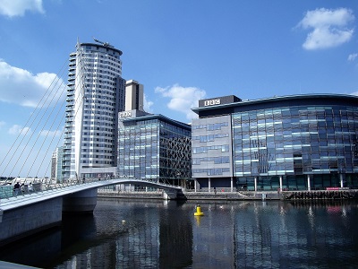 Photograph of the BBC building at MediacCtyUK, Saford, UK