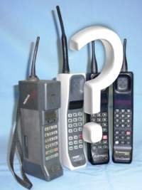 An image showing vintage mobile phones