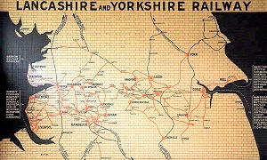 Lancashire and Yorskhire Railway map at Manchester Victoria Railway station