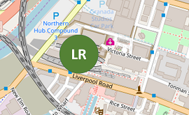Map showing the location of Liverpool Road Station