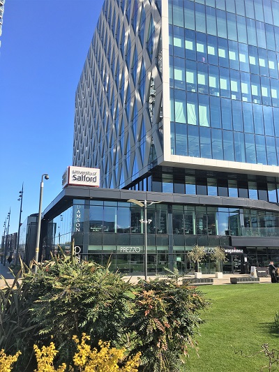 Photograph of the University of Salford building, MediaCityUK