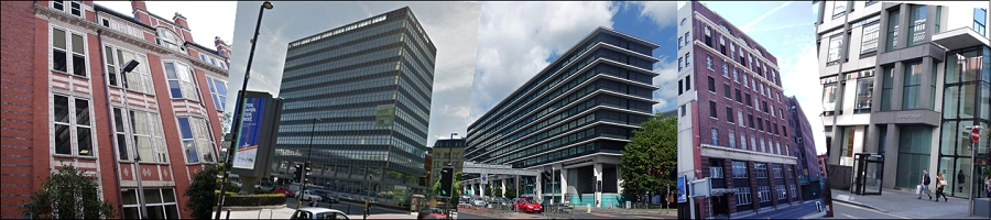 A selection of views of buildings that are of have been occupied by BT