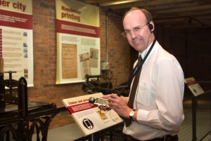 Nigel Linge using mi-Guide at the Museum of Science and Industry