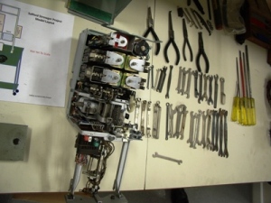 A picture showing our set of Strowger tools