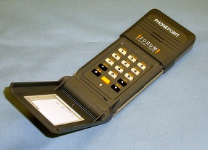 A picture of a Phonepoint telepoint handset circa August 1989